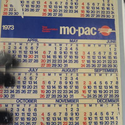 Missouri Pacific Railroad Calendar