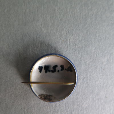 Back of Cubs pin.: Origsize: 0.75" (diam); Origformat: Artifact