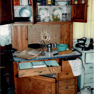 Hoosier cabinet on exhibit.