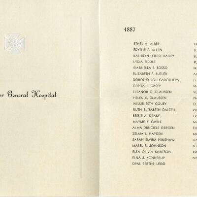 Invitation to the Graduation Ceremony of the Colorado Training School for Nurses