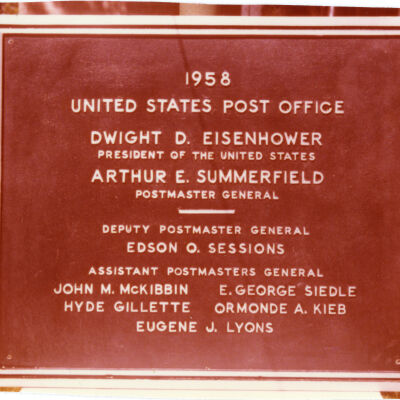 Plaque at Broomfield Post Office