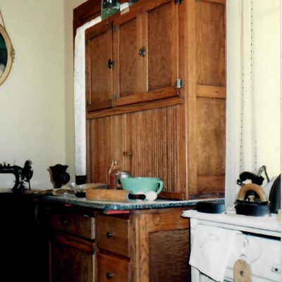Side of Hoosier cabinet.