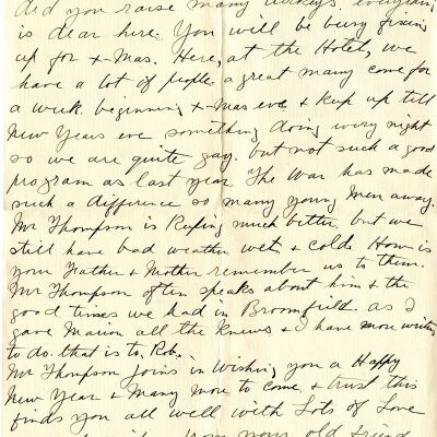 Letter to Viola Crooks, December 21, 1915