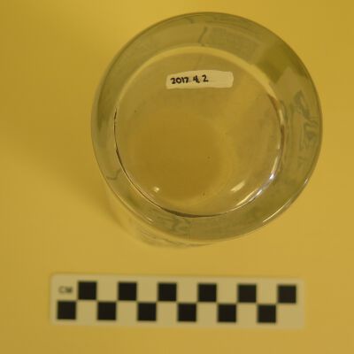 Bottom of glass.: Origsize: 5" (h) x 2.75" (dia)