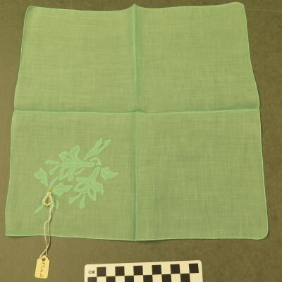 Back of handkerchief.: Origsize: 12" (w) x 12" (l); Origformat: Artifact