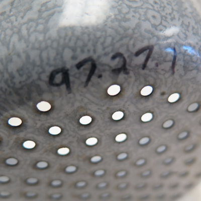 Number on strainer: Origsize: 3" (h) x 6" (w) x 13; Origformat: Artifact