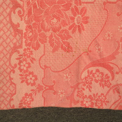 Pink and White Jacquard Bedspread