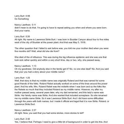 Larry Burt Oral History Interview