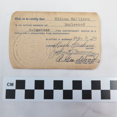 Back of card.: Origsize: 4" (w) x 2.5" (l); Origformat: Artifact