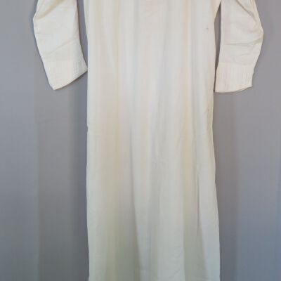 Back of nightgown: Origsize: 20" (w) x 47" (l); Origformat: Artifact