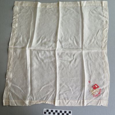Front of handkerchief: Origsize: 18" (w) x 20" (l); Origformat: Artifact