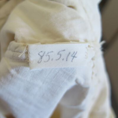 Number in nightgown: Origsize: 20" (w) x 47" (l); Origformat: Artifact