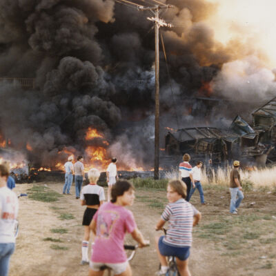 Onlookers Viewing the site of a Train Wreck Near US 36 in Broomfield