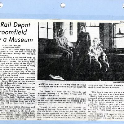 Old Rail Depot in Broomfield Now a Museum