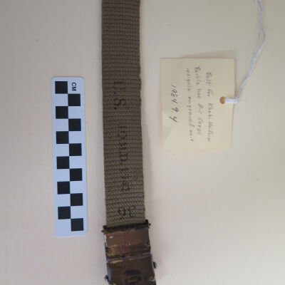 Stamp on belt: Origsize: 1.25" (w) x 36.25" (; Origformat: Artifact