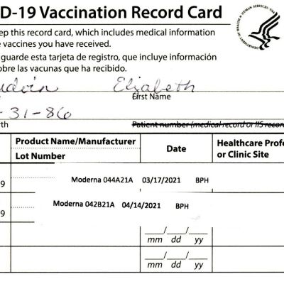 COVID-19 Vaccination Record Card, April 2020