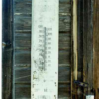 Close up view on Thermometer on the Brunner Property