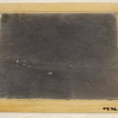 Front of chalkboard: Origsize: 9.25" (w) x7.5" (l); Origformat: Artifact
