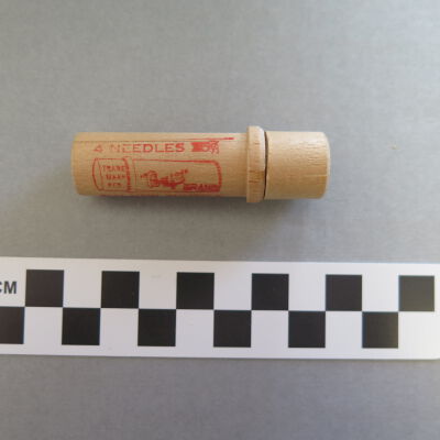 Text on side of case.: Origsize: 2.5" (h) x 0.75" (di; Origformat: Artifact