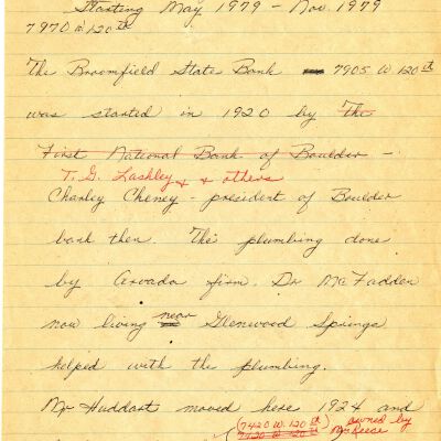 Research Notes on Old Broomfield
