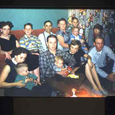 Brunner Family at Christmas Sitting on the Couch