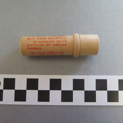 Continued text on side of case.: Origsize: 2.5" (h) x 0.75" (di; Origformat: Artifact