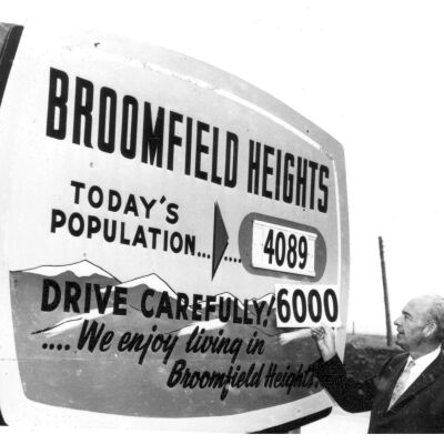 K.C. Ensor and Broomfield Heights Population Sign
