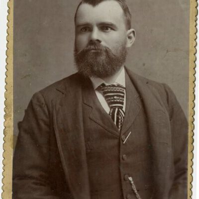 Edgar J. Jones, Broomfield Postmaster, circa 1900: Origsize: 4.25" x 6.75"; Origformat: Print-Photographic; Resolution: 800dpi