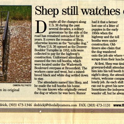 Shep still watches over Broomfield
