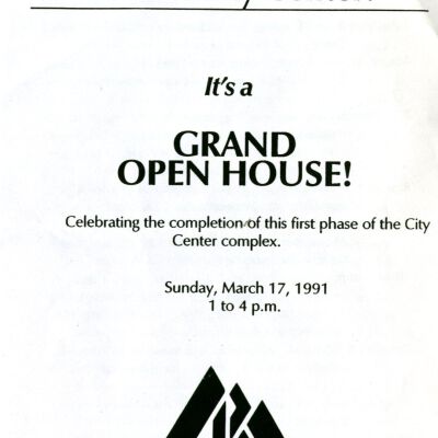 Welcome to the New and Expanded Community Center! 1991 Brochure - Grand Open House