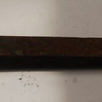 Railroad spike: Origsize: 1.5" (h) x 6 " (l); Origformat: Artifact