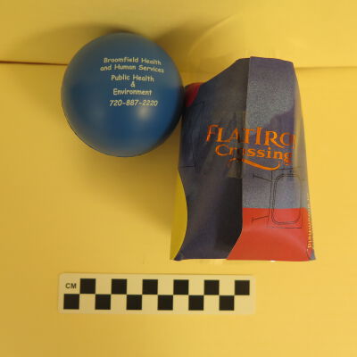 Ball and package.: Origsize: 4.25" (h) x 3" (w); Origformat: Artifact