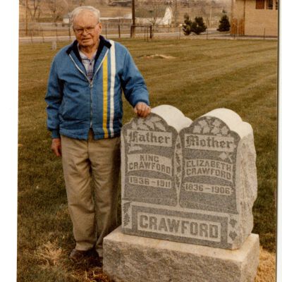 Miles Crawford at grandparents grave