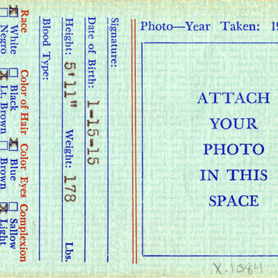 Milton Mulligan's Colorado State Firemen's Association Membership Card, 1962