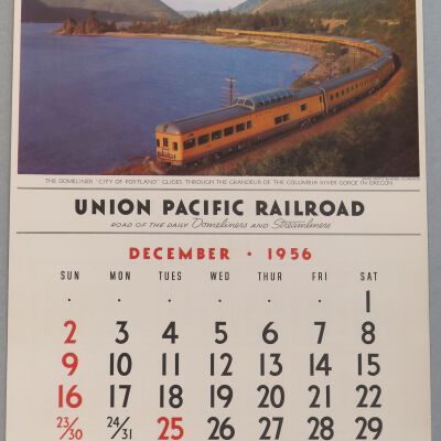 Union Pacific Wall Calendar, 1956-1957