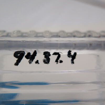 Number on dish.: Origsize: 3" (h) x 4.25" (w) x; Origformat: Artifact