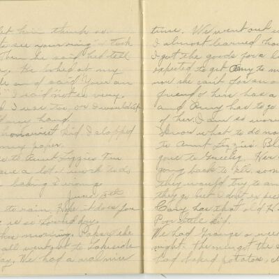 -Scanned as 300dpi jpeg by Tom Peyton as an access copy, 08/11/2015.  Cropped around edges by Tom Peyton, 8/18/2015 and named "Page 20 - 21 300 dpi c"
-File renamed and uploaded to PastPerfect by Kevin Smith,08/03/2016
