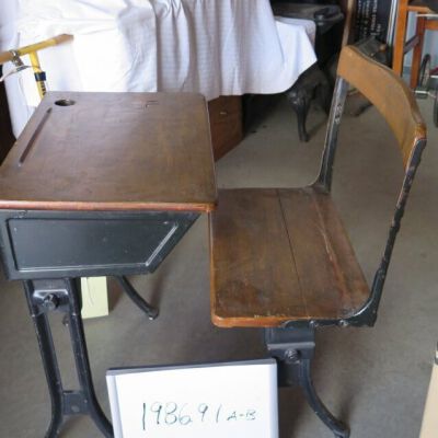 Desk (1986.9.1a) and chair (1986.9.1b).: Origformat: Artifact