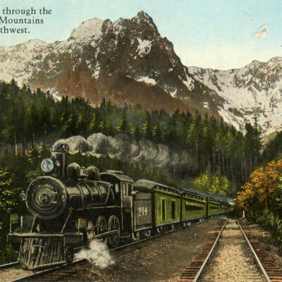 Postcard of Train in the American Northwest
