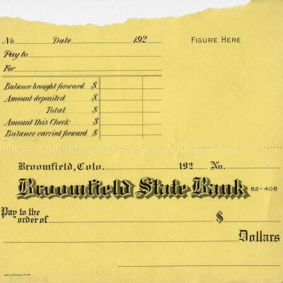 Broomfield State Bank blank check