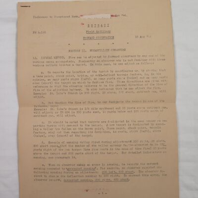 Military Instructions for Field Artillery