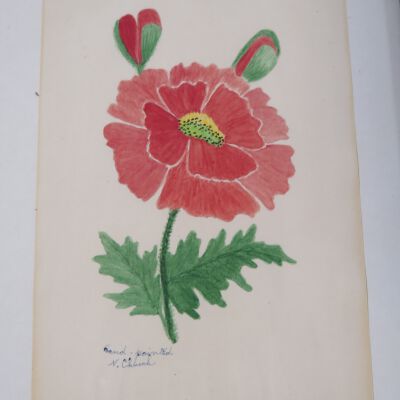 Condition: Acid burn around each of the edges of the painting (2018-09-05): Origformat: Artifact