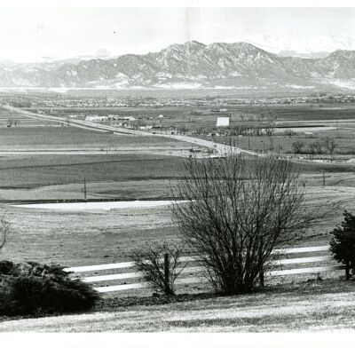 View of Front Range from project site - Industrial Residential Development near Broomfield - 1970