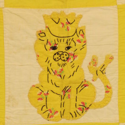 Yellow Animal Applique Quilt