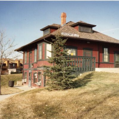 Broomfield Depot Museum, front and basement entrances: Origsize: 3.5" x 4.75"; Origformat: Print-Photographic; Resolution: 1050dpi