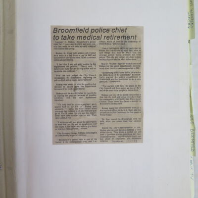 Scrapbook of Broomfield newpaper articles 1979 - 1981