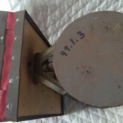 Object id marking on bottom of Bee Smoker.: Origformat: Artifact