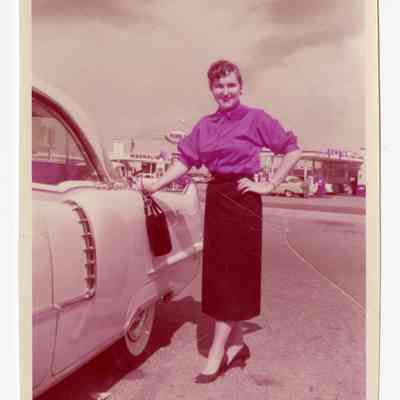 Anne Cox by a Car