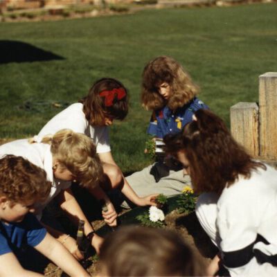 Kids Planting at the Broomfield Depot Museum, 1988: Origsize: 3.5" x 5"; Origformat: Print-Photographic; Resolution: 1000dpi