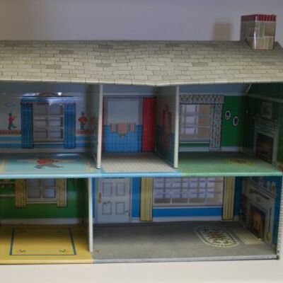 Inside of dollhouse: Origsize: 16" (h) x 18.5" (w); Origformat: Artifact
